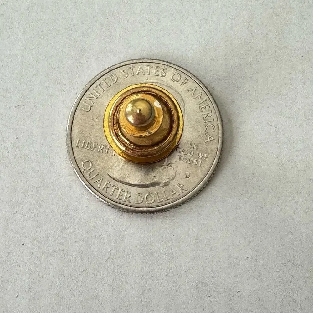 Vintage Disabled American Veterans Enamel Gold Tone Screw Back Pin